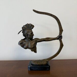 Sculpture of Native American Warrior after Mario Nick